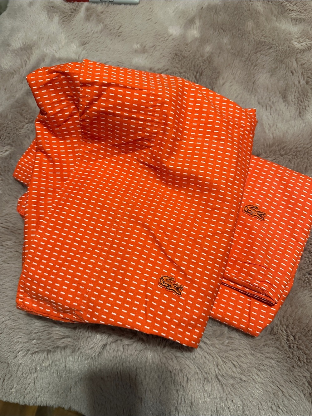 Lacoste Orange and White Patterned Decorative Pillowcases